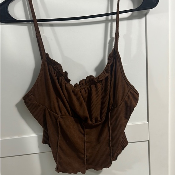 iris Tops - Brown Sleeveless Top